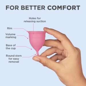 Pee Safe Reusable Menstrual Cup for Women Medium Size with Pouch