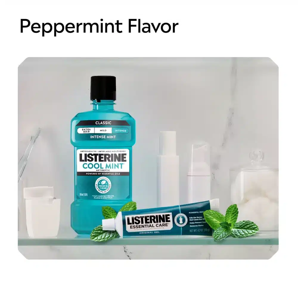 Listerine Essential Care fluoride anticavity toothpaste for cavity protection