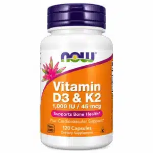 NOW Foods Vitamin D3 K2 120 Veg Capsules 1000 IU 45 mcg