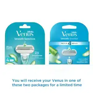Gillette Venus Smooth 4 Razor Refills with Aloe Vera and Vitamin E